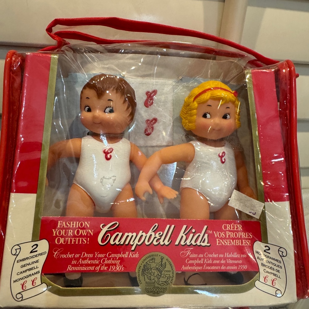 Campbell Kids Doll Set with‎ Red and White Outfits